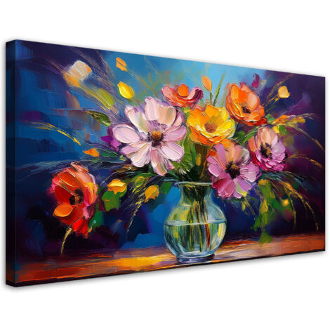 Tableau déco Bouquet de fleurs coloré dans un vase 100x50 (1/5)