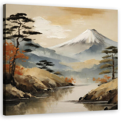 Tableau déco Paysage Rivière Nature Montagnes 60x60 (1/5)