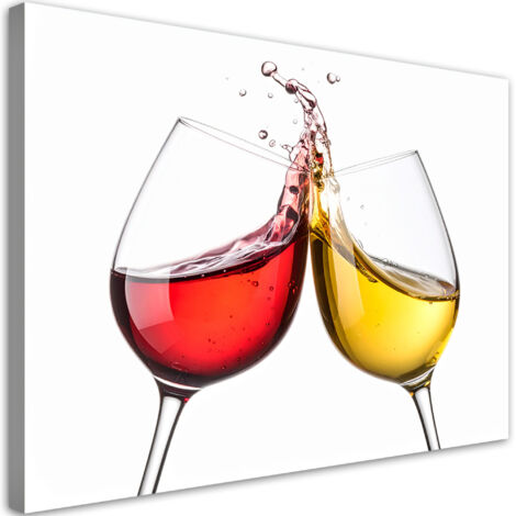 Tableau déco Vin blanc et rouge 90x60 (1/4)