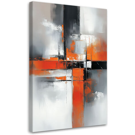 Tableau déco Abstraction Béton gris Orange 70x100 (1/4)