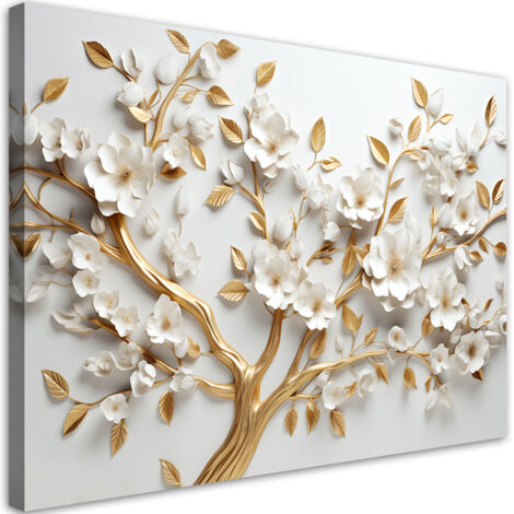 Tableau sur toile AI Cerisier doré 3D 90x60 (1/5)