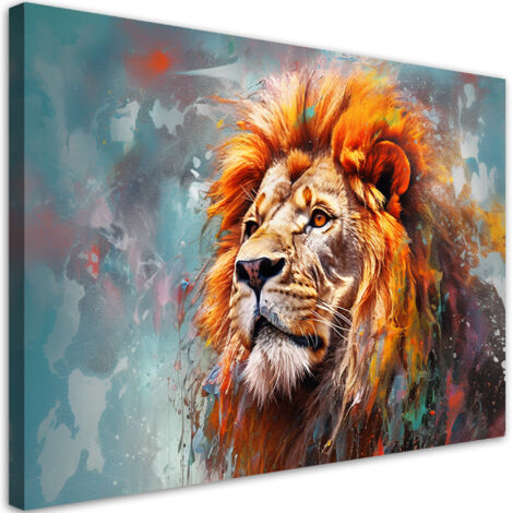 Tableau décoratif Abstraction d'un lion animal 60x40 (1/5)