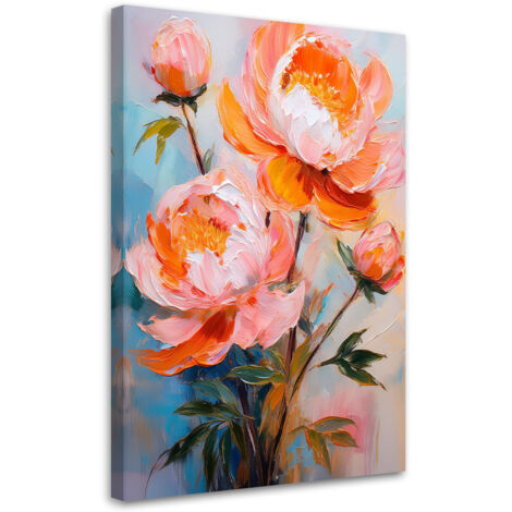Tableau déco Fleurs de pivoine orange Nature 40x60 (1/5)