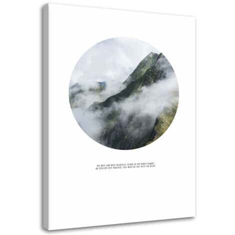 Tableau sur toile Montagne Forêt dans le brouillard 70x100 (1/5)