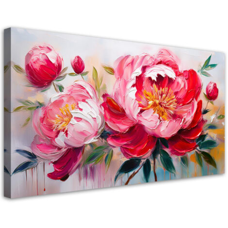 Tableau déco Pivoines roses épanouies Fleurs 100x50 (1/5)