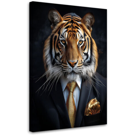 Tableau déco Tigre Animaux en costume 70x100 (1/5)