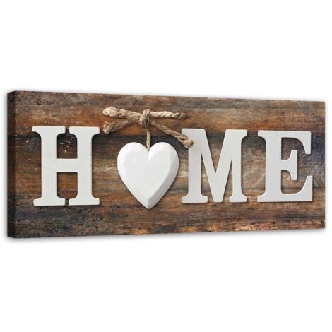 Cadre déco Home Coeur Marron Rétro 90x30 (1/5)