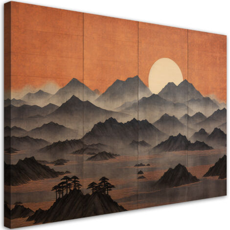 Tableau sur toile Photo pour le salon - Paysage de montagne 3d 90x60 (1/5)