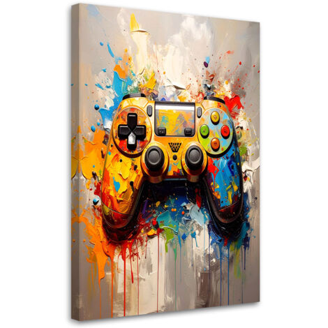 Tableau déco Contrôleur coloré pour jeux vidéo 70x100