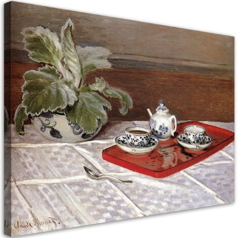 Tableau sur toile Nature morte au service à thé - Claude Monet 100x70 (1/5)