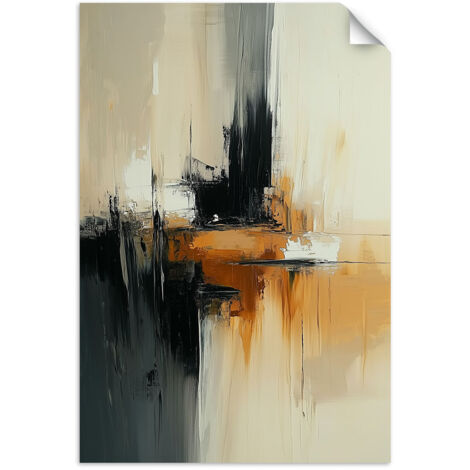 Autocollant mural Abstrait beige orange noir 30x45 (1/3)