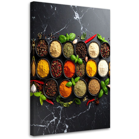 Tableau déco Épices et herbes de cuisine 40x60 (1/4)
