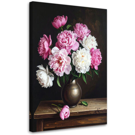 Tableau déco Bouquet de pivoines roses 70x100 (1/4)