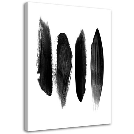 Tableau sur toile Abstrait Noir et blanc 40x60 (1/5)