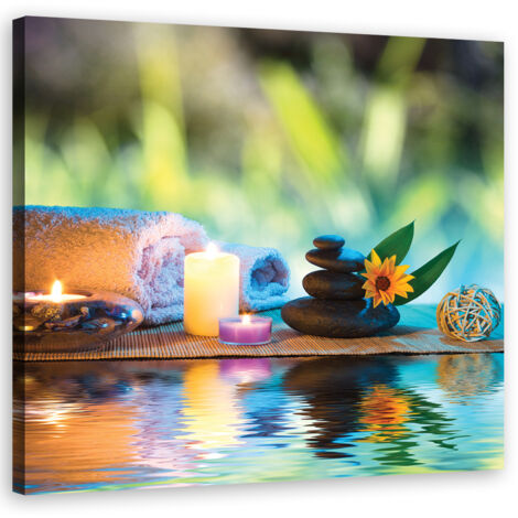 Tableau déco Pierres Spa Eau 50x50 (1/5)