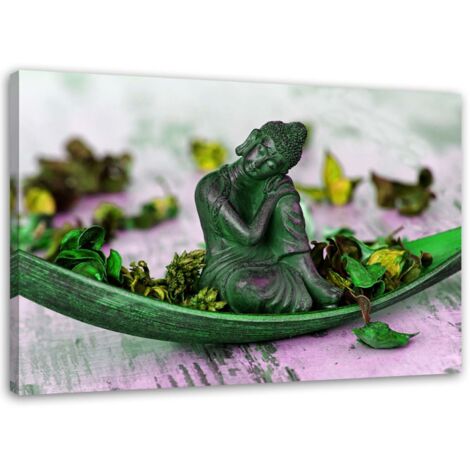 Tableau sur toile Bouddha Inde Religion Vert 60x40 (1/5)
