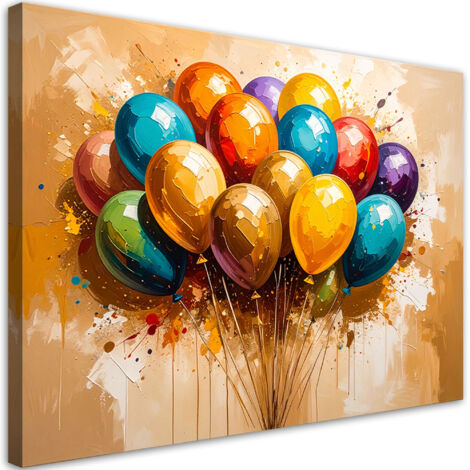 Tableau déco Ballons colorés 60x40 (1/4)