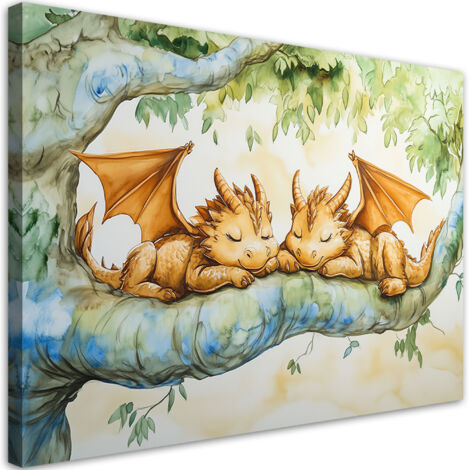 Tableau déco Petits dragons Animaux 60x40 (1/5)