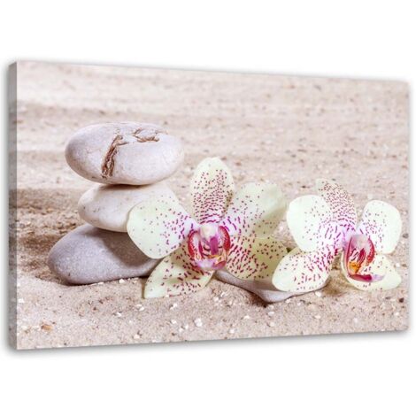 Tableau déco Orchidée pierres spa zen 100x70 (1/5)