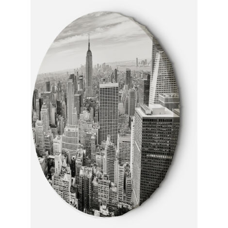 Tableau sur toile Image circulaire Gratte-ciel de New York 40x40 (1/5)