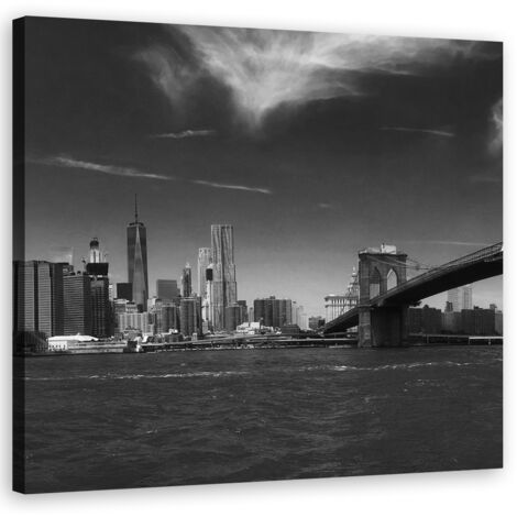Tableau sur toile Tableau sur toile Ville en noir et blanc 40x40 (1/5)