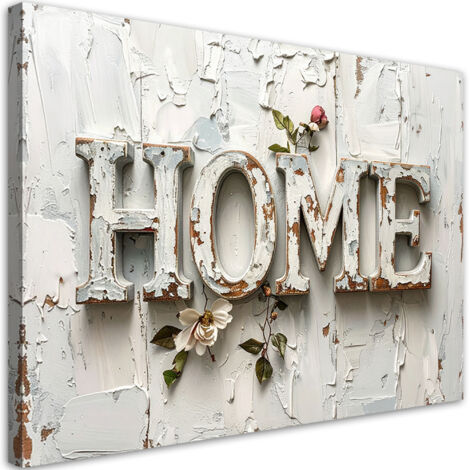 Tableau déco Enseigne maison Typographie Shabby Chic 100x70