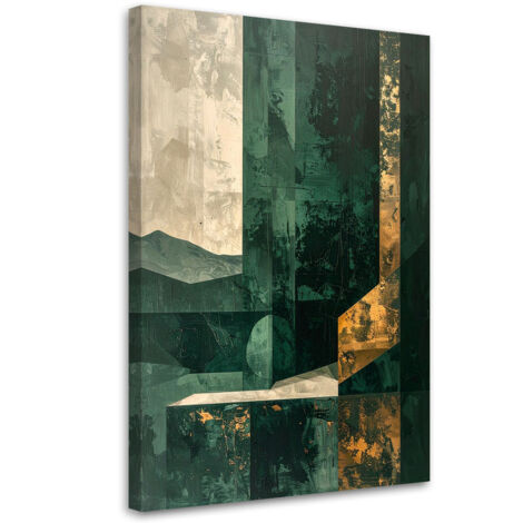 Tableau déco Formes abstraites en vert 60x90 (1/4)