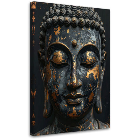 Tableau déco Statue de Bouddha noire Zen Spa Orient 70x100 (1/4)
