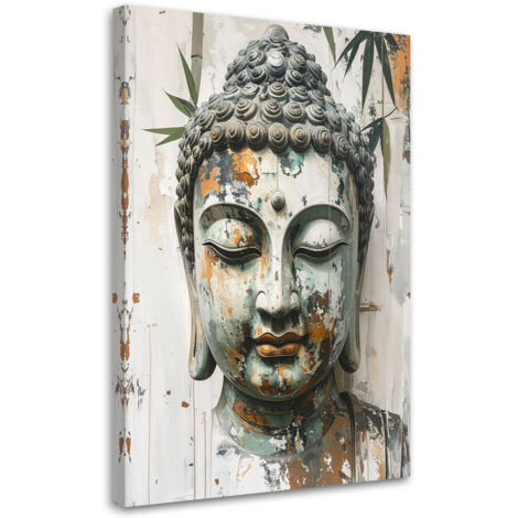 Tableau déco Harmonie Bouddha Zen Spa Bambou 40x60 (1/4)