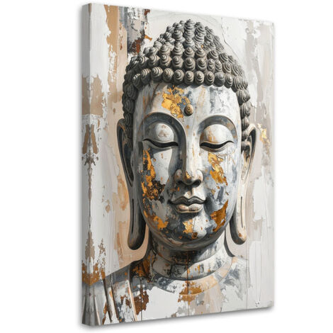 Tableau déco Statue de Bouddha blanche Zen Spa méditation 40x60 (1/4)