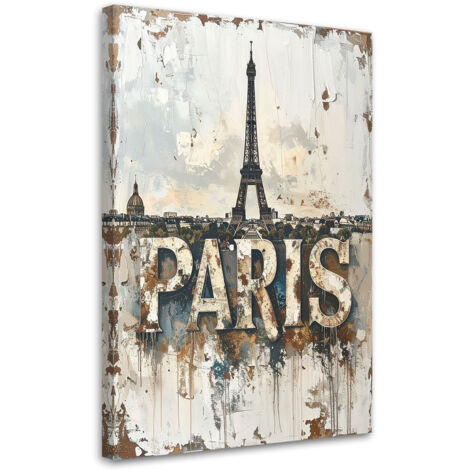 Tableau déco Lettrage Paris Shabby Chic 60x90 (1/4)