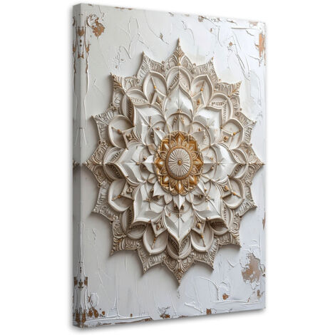 Tableau déco Mandala Zen Spa Oriental beige 60x90 (1/4)