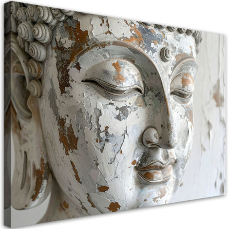 Tableau déco Statue de Bouddha blanche Zen Méditation Spa 90x60 (1/4)
