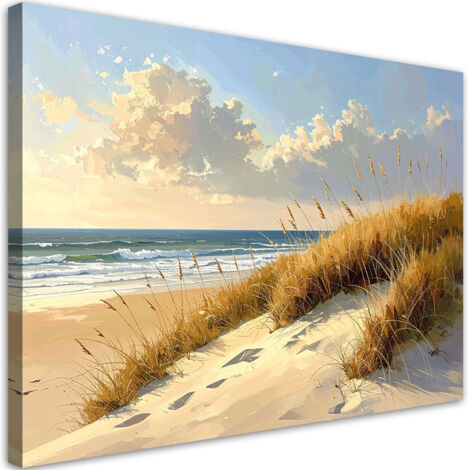 Tableau déco Plage avec dunes au bord de la mer Paysage au coucher du soleil 60x40 (1/4)