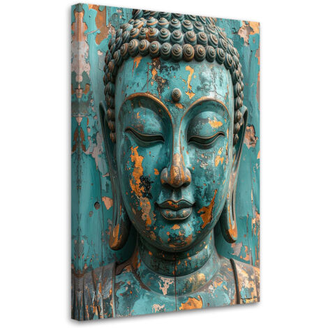 Tableau déco Bouddha turquoise Méditation Zen Spa 60x90 (1/4)
