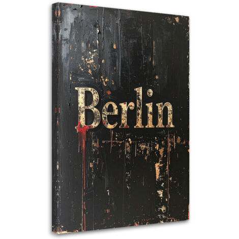 Tableau déco Lettrage typographique Berlin noir 40x60 (1/4)