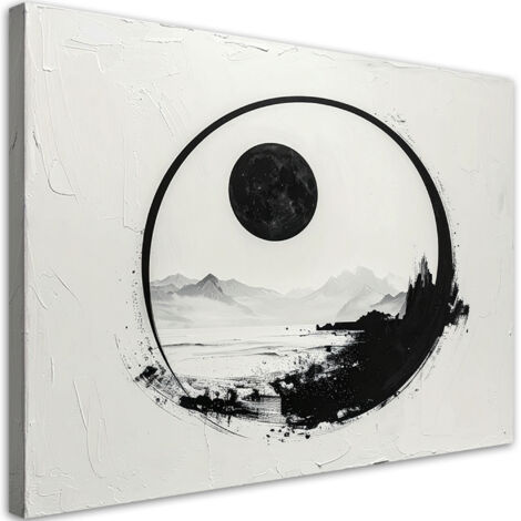 Tableau déco Abstraction de paysage montagneux en noir et blanc 60x40 (1/4)