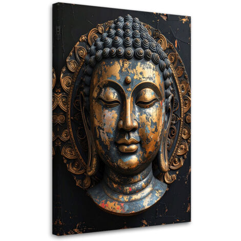 Tableau déco Statue de Bouddha noire Zen Spa Orient 40x60 (1/4)