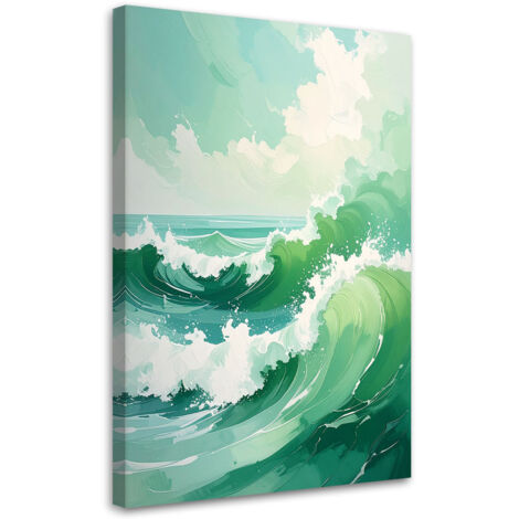 Tableau déco Mer et vagues Paysage pastel moderne vert 40x60 (1/4)
