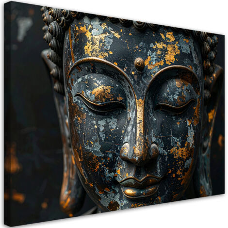 Tableau déco Statue de Bouddha noire Zen Spa Orient 60x40 (1/4)