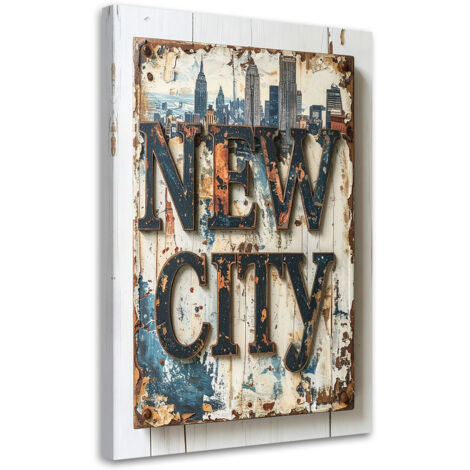 Tableau déco Lettrage New York rétro 40x60 (1/4)
