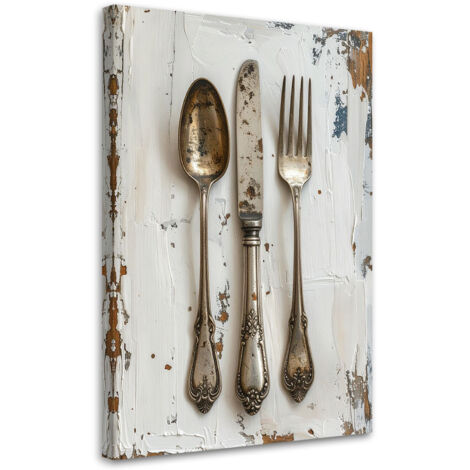 Tableau déco Couverts Shabby Chic 70x100 (1/4)