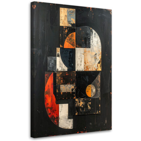 Tableau déco Abstraction géométrique noire dans un style glamour 60x90 (1/4)