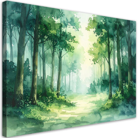 Tableau déco Forêt verte Paysage Nature dans le style scandinave bohème 60x40 (1/4)