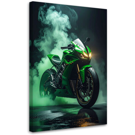 Tableau déco Moto verte 40x60 (1/4)