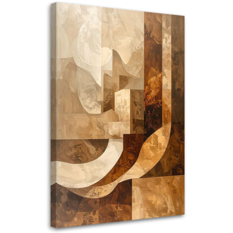 Tableau déco Abstraction géométrique en beige 40x60 (1/4)