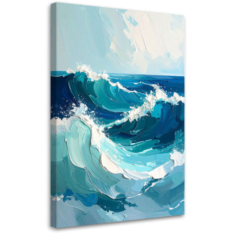 Tableau déco Vagues de mer Paysage pastel turquoise mer 70x100 (1/4)