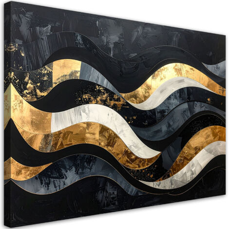 Tableau déco Vagues Abstraction géométrique dans un style glamour 60x40 (1/4)