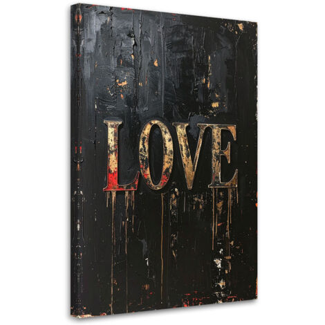 Tableau déco Inscription d'amour Typographie vintage 60x90 (1/4)