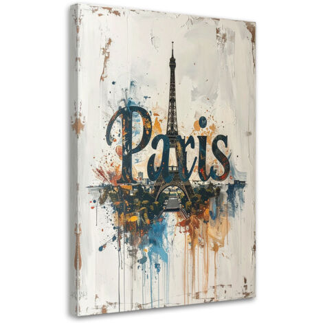 Tableau déco Lettrage Paris Shabby Chic Vintage 40x60 (1/4)